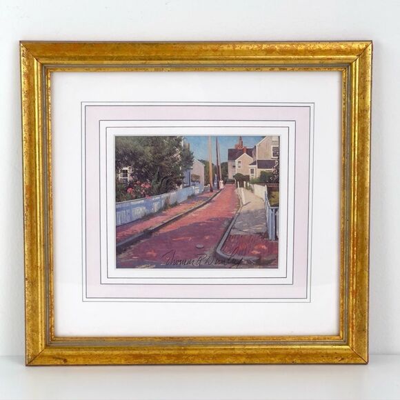 THOMAS RUSSELL DUNLAY Massachusetts, 1951 Martin's Lane Nantucket Print Framed - Picture 1 of 5